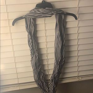 Black and white striped scarf